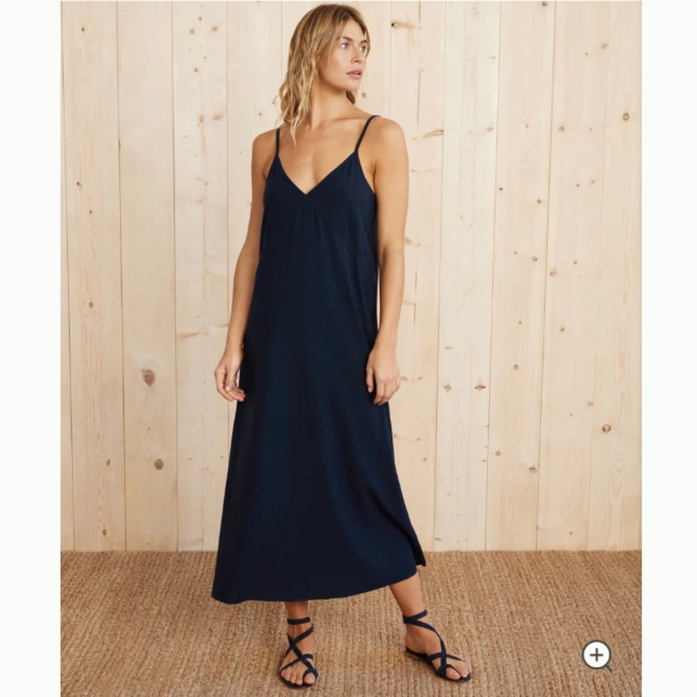 Riviera Slip Dress Navy Blue Ankle Length Size XS